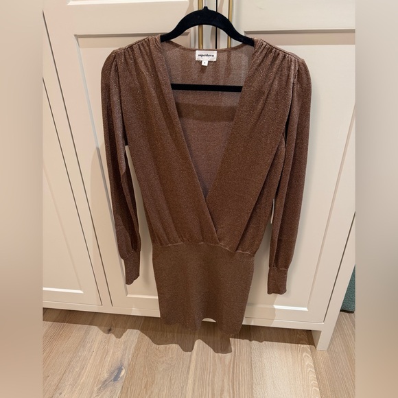 Superdown Aura mini Dress mocha metallic - Picture 2 of 5